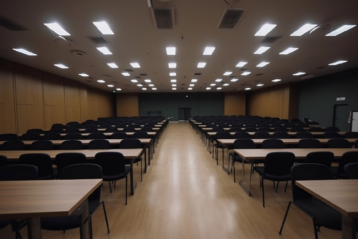 The modern auditorium in Seoni school as a stage for confidence